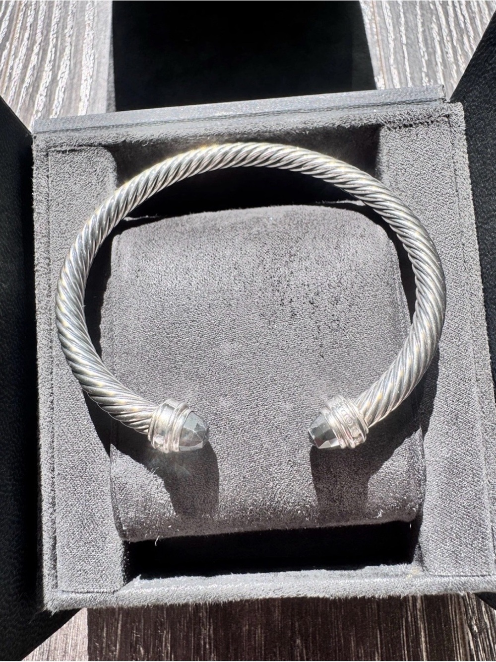 David Yurman  Cable Classics Princess Bracelet with Pavé Diamonds & Hematite 5mm - Picture 4 of 6